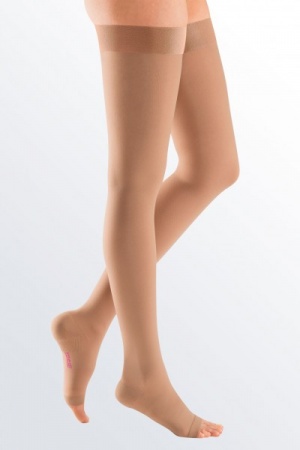 Medi Mediven Plus Class 1 Beige Thigh Compression Stockings with Open Toe
