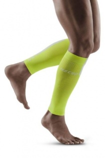 CEP Lime/Grey 3.0 Compression Calf Sleeves for Men