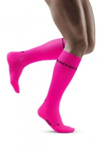 CEP Men's Pink Neon Compression Socks for Running