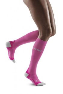 CEP Run Electric Pink/Light Grey Ultralight Compression Socks for Women