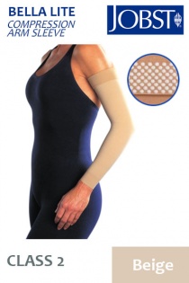 JOBST Bella Lite Compression Class 2 (20 - 30mmHg) Beige Arm Sleeve with Dotted Silicone Band
