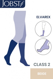 Jobst Elvarex Class 2 Beige Knee High Compression Stockings