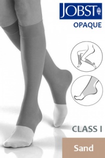 Jobst Opaque Class 1 Sand Knee High Compression Stockings with Open Toe