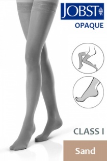 Jobst Opaque Class 1 Sand Thigh High Compression Stockings