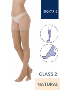 Sigvaris Essential Semitransparent Class 2 Thigh Natural Compression Stockings