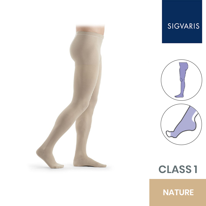 Sigvaris Essential Thermoregulating Class 1 (18-21mmHg) Nature Compression Tights with Open Toe