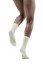 CEP Women's White and Yellow Neon Mid-Cut Compression Socks for Running