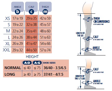 Sigvaris Size Charts - Compression Stockings