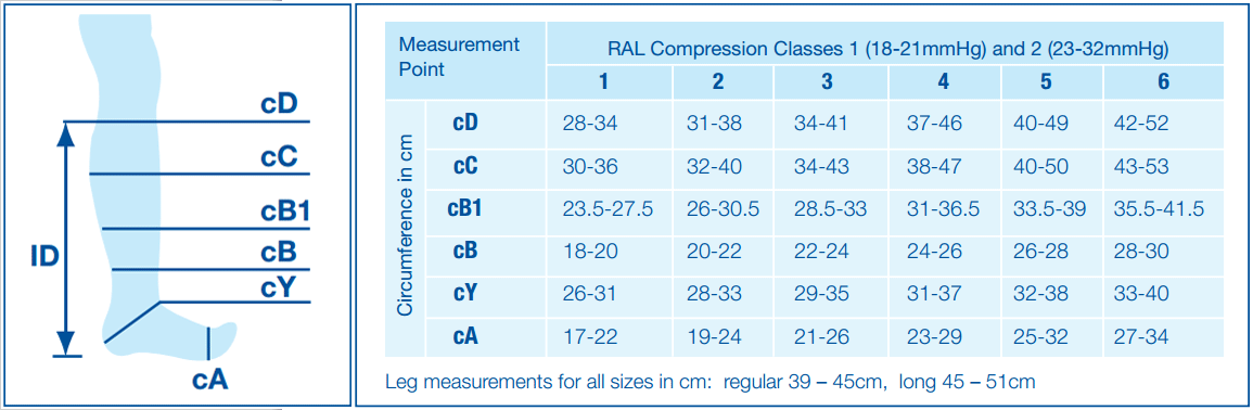 Jobst Men S Compression Socks Size Chart