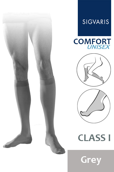 Sigvaris Unisex Comfort Class 1 Grey Calf Compression Stockings