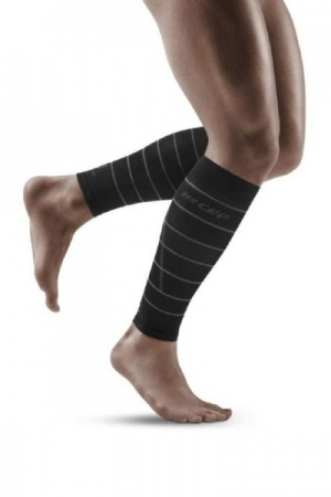 CEP Black Reflective Calf Compression Sleeves for Men