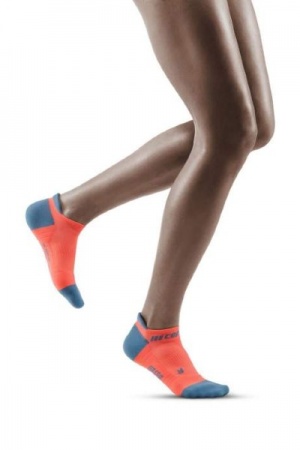 CEP Coral/Grey 3.0 No Show Compression Socks for Women