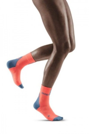 CEP Coral/Grey 3.0 Short Compression Socks for Women