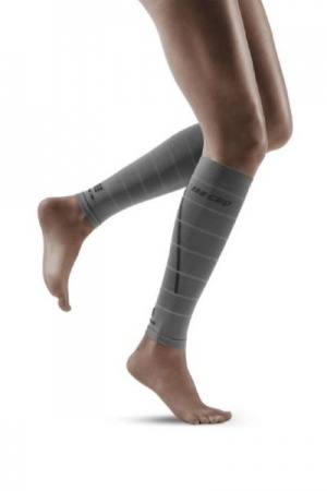 CEP Grey Reflective Calf Compression Sleeves for Women
