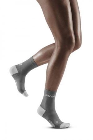 CEP Grey/Light Grey Ultralight Short Compression Socks for Women