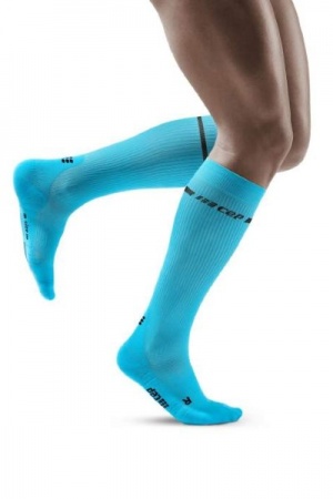 CEP Men's Blue Neon Compression Socks for Running