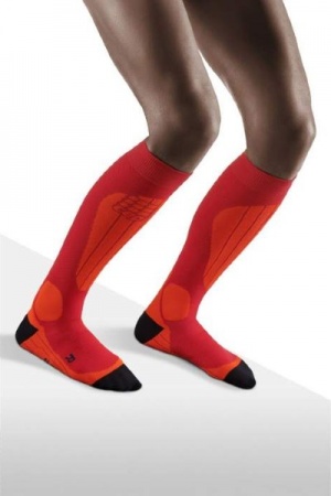 CEP Ski Thermo Orange/Cranberry Compression Socks for Women