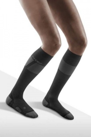 CEP Ski Ultralight Black/Light Grey Compression Socks for Women