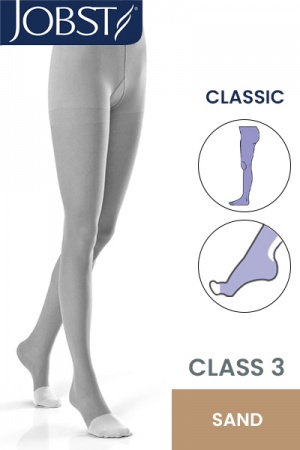 JOBST Classic Unisex RAL Class 3 Sand Compression Tights with Open Toe