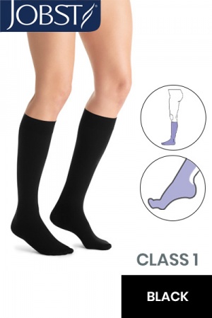JOBST Opaque RAL Class 1 (18 - 21mmHg) Knee High Black Compression Stockings