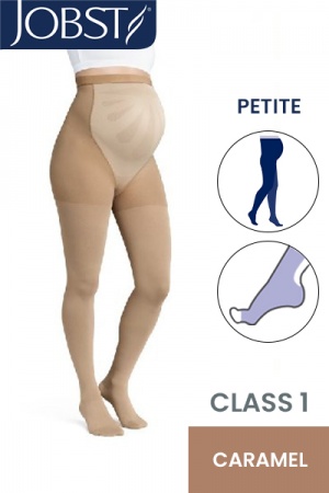 JOBST Petite Maternity Opaque Compression Class 1 (18 - 21mmHg) Caramel Open Toe Compression Stockings