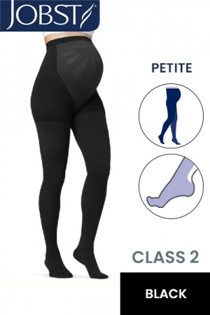 JOBST Petite Maternity Opaque Compression Class 2 (23 - 32mmHg) Black Closed Toe Compression Stockings