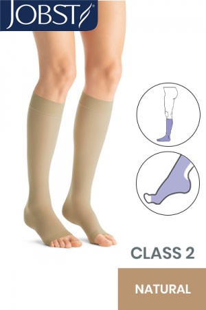 JOBST UltraSheer RAL Class 2 Natural Knee High Compression Stockings with Open Toe