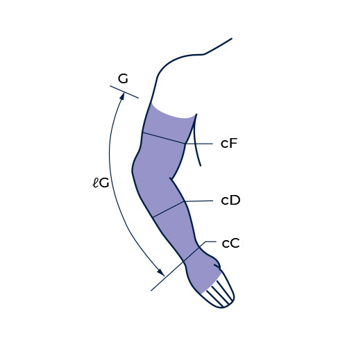 Measure the circumference of your leg at the marked points Sigvaris Measurement Guide