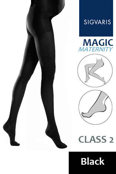 Sigvaris Magic Class 2 Black Maternity Compression Tights - Compression  Stockings