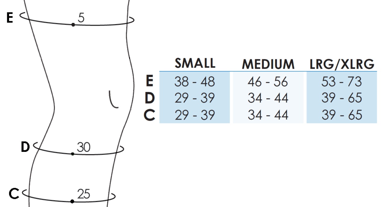 CompreKnee Sizing Guide