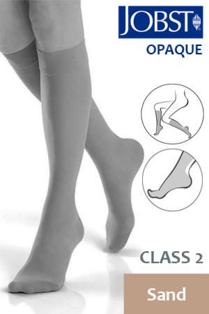 JOBST Opaque RAL Class 2 (23 - 32mmHg) Sand Knee High Compression Stockings