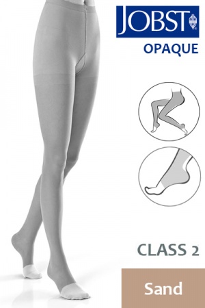 JOBST Opaque RAL Class 2 (23 - 32mmHg) Sand Compression Tights with Open Toe