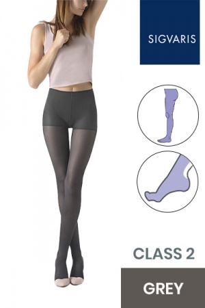 Sigvaris Essential Semitransparent Class 2 Grey Compression Tights