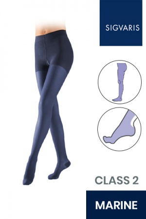 Sigvaris Essential Semitransparent Class 2 Marine Compression Tights