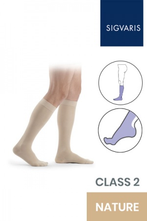Sigvaris Essential Thermoregulating Unisex Class 2 Knee High Maxi Foot Nature Compression Stockings