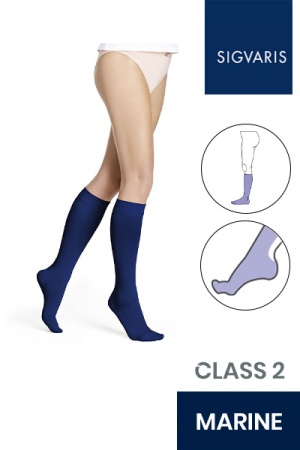 Sigvaris Style Opaque Class 2 Knee High Marine Compression Stockings