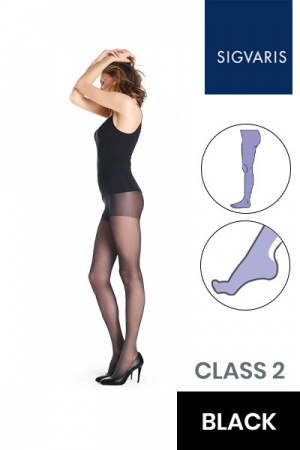 Sigvaris Style Transparent Class 2 Black Compression Tights