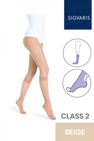 Sigvaris Style Transparent Class 2 Knee High Beige Two (120) Compression Stockings