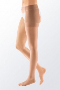 Medi Mediven Plus Class 2 Beige Left Leg Stocking Open Toe with Waist Attachment