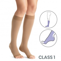 JOBST Opaque Class 1 Bronze Knee-High Compression Stockings with Open Toe