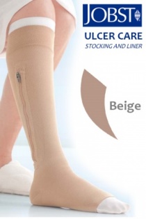 JOBST UlcerCARE Beige Compression Stocking with Liner and Zipper (40mmHg)