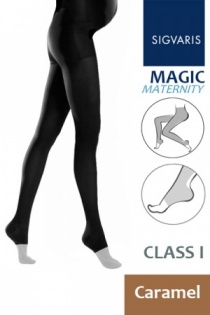 Sigvaris Magic Class 1 Caramel Maternity Compression Tights with Open Toe