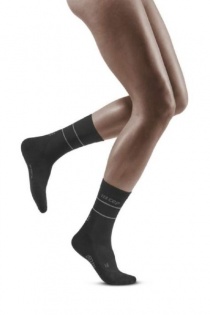 CEP Black Reflective Mid Cut Compression Socks for Women