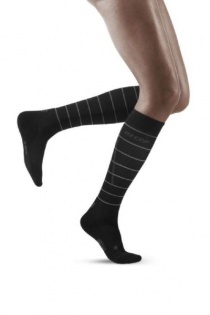 CEP Black Reflective Running Compression Socks for Women