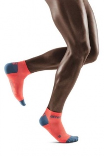 CEP Coral/Grey 3.0 Low Cut Compression Socks for Men