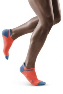 CEP Coral/Grey 3.0 No Show Compression Socks for Men