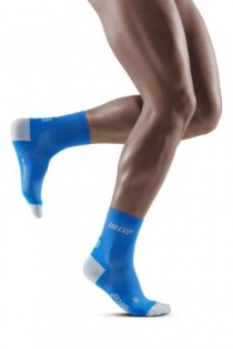 CEP Electric Blue/Light Grey Ultralight Short Compression Socks for Men