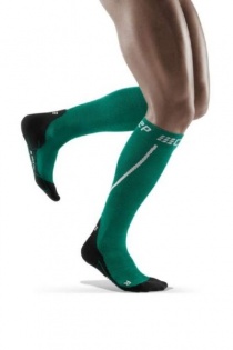 CEP Green/Black Winter Running Compression Socks for Men
