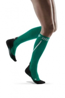 CEP Green/Black Winter Running Compression Socks for Women