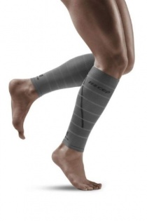 CEP Grey Reflective Calf Compression Sleeves for Men